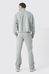 Ensemble de jogging vintage personnalisé écologique pour femme, comprenant un sweat à capuche zippé délavé à l'acide et un pantalon de survêtement évasé à jambe droite - Product Image 3