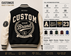OEM Custom Heavyweight Varsity <b>Jacket</b> Melton Wool <b>Leather</b> Sleeve Letterman Baseball <b>Jacket</b> Private Label Manufacturer - Product Image 4