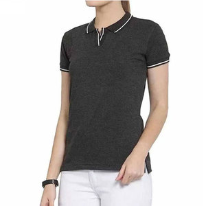 <b>Women's</b> <b>Black</b> Solid Color Knitted Short Sleeve <b>Polo</b> <b>Shirt</b> Casual Style Regular Length Golf Sports <b>Shirt</b> - Product Image 6