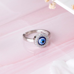 Mystic Ward Evil Eyee CZ Rhodium Plated 925 Sterling <b>Silver</b> <b>Ring</b> (<b>Adjustable</b>) Engagement Wedding <b>Ring</b> for Women Handmade - Product Image 4