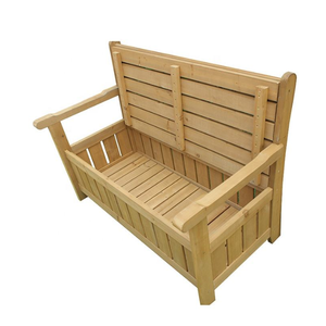 Banc de jardin en teck moderne pour deux personnes avec boîte de rangement intégrée - Product Image 3
