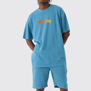 Conjunto de Pantalones Cortos para Hombre de Alta Calidad, 100% Algodón, 250 GSM, Conjunto de Dos Piezas para Verano, Última Moda, Ropa Casual, Conjuntos Cortos Personalizados - Product Image 1