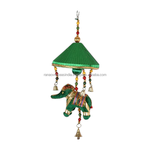 Meilleur vendeur Décoration murale faite à la main Éléphant suspendu et cloches Carillons éoliens en coton Convient pour l'extérieur et l'intérieur - Product Image 1