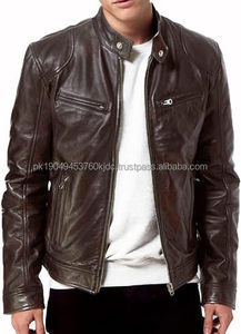 Veste en cuir hommes qualité personnaliser veste en cuir pour hommes Slim Fit Style avec 100% Original vêtements chauds veste en cuir - Product Image 4