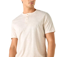Conjunto de Pijama de Lujo para Hombre, Suave al Tacto, Camiseta Henley de Manga Corta y Pantalones Cortos, 2 Piezas, Ropa de Dormir Minimalista e Informal para el Hogar