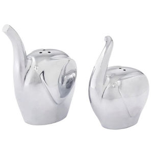 Lot de 2 salières et poivrières design en aluminium, qualité alimentaire, style moderne et artistique, motif maïs unique - Product Image 3