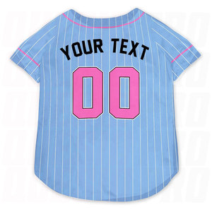 Custom Name Number Team Blue White Dog <b>Baseball</b> Jersey Personalized Pet Shirt for Cats Dogs Stylish Athletic Costume Apparel - Product Image 4