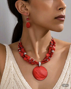 Collar con Colgante de Cuentas de Resina Verde Azulado con Mosaico, Moderno, Unisex, para Bodas, Precio al por Mayor, Ideal para Regalo, Imitación de Perla - Product Image 2