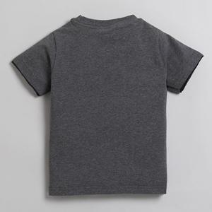 Camiseta de media manga de Polka Tots 100% algodón estampado de gran jugador-Gris - Product Image 2