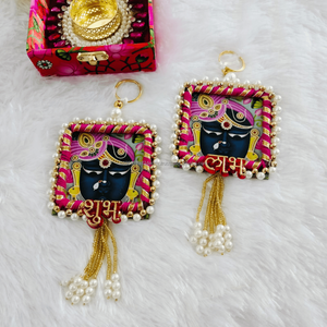 Nueva llegada Diwali caja de regalo Shubh Labh colgante joyero madera Metal ecológico boda decoración inauguración Favor Festival - Product Image 5