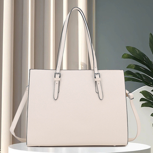 Sac fourre-tout de travail en cuir véritable marron, couleur unie, ouverture supérieure, style minimaliste pour usage quotidien, sac fourre-tout de travail en cuir, sac fourre-tout professionnel - Product Image 6
