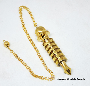 Péndulo Metálico Dorado ISIS 4 Hecho a Mano para Radiestesia - Péndulo Metálico Metafísico de la Nueva Era a un Precio Razonable en Amayra Crystal - Product Image 2