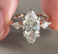 Bague de couple ajustable en diamant de laboratoire taille radiant exclusif, certifiée IGI, couleur D E F, clarté VVS VS, or, or rose, or blanc