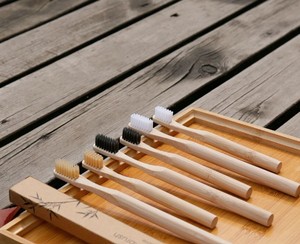 Cepillo de Dientes BLUE LOTUS, el Más Vendido, Natural, con Cerdas Suaves de Nailon |   Palillos de madera ecológicos para pedidos al por mayor - Product Image 3