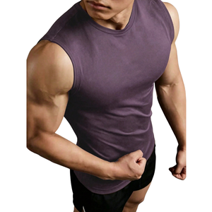 <b>Mens</b> Sleeveless <b>Muscle</b> Tank <b>Top</b> Athletic Gym Workout Fitted Training Bodybuilding Sportswear Polyester Knitted Breathable - Product Image 1
