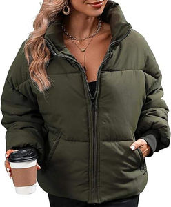 Women Plus Size Customizable <b>Waterproof</b> Windproof Breathable Eco-Friendly Reversible Puffer Jacket <b>Zipper</b> Cotton High Quality - Product Image 1
