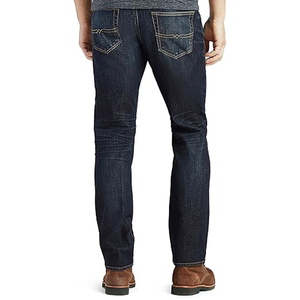 Jeans de Mezclilla para Hombre, Corte Slim Fit, Pierna Recta, Lavado Oscuro, Algodón de Peso Medio, Estilo Casual, para Otoño - Product Image 2