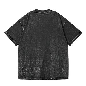 เสื้อยืดพิมพ์ลายสะท้อนแสงทรงโอเวอร์ไซส์ แขนสั้น ทรงหลวม สไตล์ลำลอง ผ้าฝ้าย เหมาะสำหรับสตรีทแวร์ เสื้อผู้ชายทรงโอเวอร์ไซส์ทรงบ็อกซี่ - Product Image 4