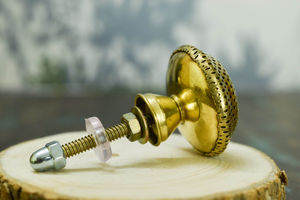 Poignée de porte artisanale traditionnelle en métal floral, finition laiton décorative, pour tiroir de meuble et quincaillerie de mobilier domestique - Product Image 4
