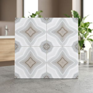 Azulejos de Porcelana Cerámica Brillante Vistaar con Diseño Book Match, Efecto Mármol, 600x600mm, 24x24 pulgadas, 60x60cm, Garantía de 3 Años, 10mm - Product Image 4