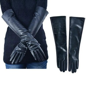 Guantes de cuero hasta la muñeca para mujer, sin forro, ecológicos, térmicos, con pantalla táctil, a la moda, para invierno, viajes, actividades al aire libre, HRZ-261 - Product Image 6