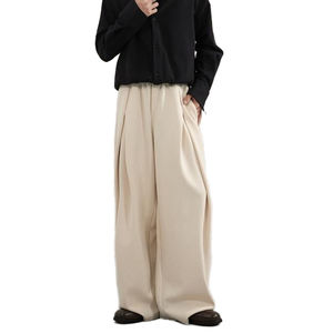 Pantalones de hombre de poliéster y algodón de punto grueso, cálidos, cómodos, informales, para uso diario, para adultos. - Product Image 1