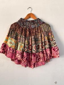 Jupe Festival Couche à plusieurs niveaux Longue Mini jupe en soie fluide Casual Respirant Boho Style Soie Maxi Jupe - Product Image 3