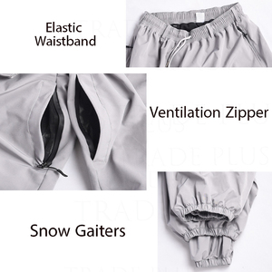 Pantalones Cargo Grises Unisex con Cintura Ajustable con Cordón, Puños Elásticos, Transpirables, de Poliéster, Estilo Urbano, de Pierna Ancha para Adultos - Product Image 2