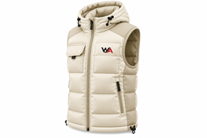 Chaleco Acolchado con Capucha para Hombre, Color Crema, Sin Mangas, Cálido y Aislante, el Más Vendido del 2026, Fabricante OEM - Product Image 5