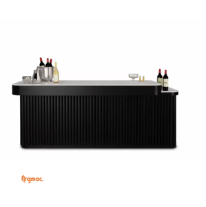 Comptoir de bar contemporain de luxe Baron 8x2 pieds avec plateau en pierre de qualité supérieure pour la maison, les hôtels et les espaces de divertissement - Product Image 1