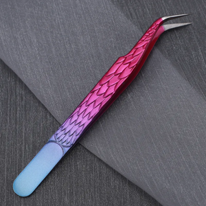 Pince à épiler antistatique en acier inoxydable pour extensions de cils, design incurvé et droit de précision industrielle, longueur 10 mm, pointe lisse pour - Product Image 6