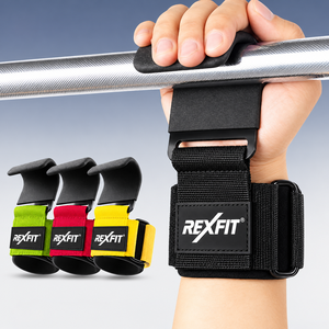 Ganchos de levantamiento de pesas OEM con soporte para muñeca para entrenamiento con pesas y ejercicios de tracción, equipo de gimnasio al por mayor, suministro OEM para gimnasios - Product Image 1
