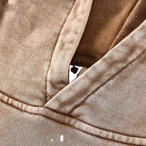 Lavado ácido personalizado para estampado Puff Sudadera con capucha Vintage Terry Oversized Winter Fleece Pullover Patrón sólido en blanco 100% algodón 2026 - Product Image 3