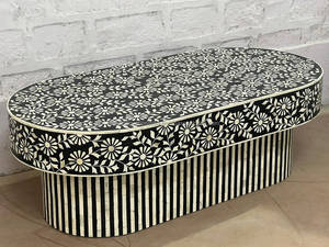 Declaración de incrustaciones de hueso Mesas de centro con incrustaciones de hueso únicas para interiores atemporales - Product Image 2