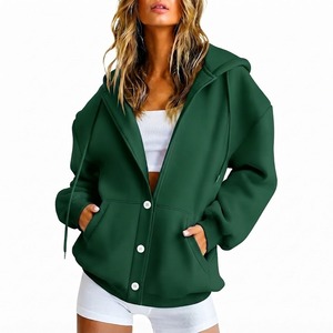 Cárdigan cálido con capucha para mujer, estilo oversize, manga larga, con botones frontales, cómodo - Product Image 2