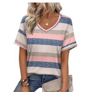 Camisetas de Verano para Mujer, Manga Corta, Casuales, Estampado Floral, a la Moda 2026, Básicas, Cuello en V, Lisas - Product Image 2