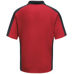 Chemise à manches courtes pour homme, rouge, unie, tricotée, respirante, séchage rapide, style décontracté, coupe classique, 100% polyester - Product Image 3
