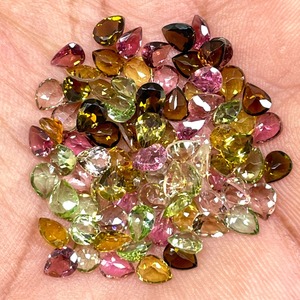 Lot en gros de pierres précieuses naturelles en tourmaline multi-couleurs, taille poire, 5mm et 4mm, pour la fabrication de bijoux - Product Image 6
