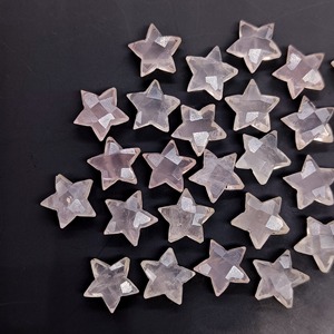 Quartz Rose Naturel Facetté Coupe Étoile 10mm Pierre Précieuse Sculptée à la Main Briolette Pierre Libre pour la Fabrication de Bijoux Vente en Gros - Product Image 6