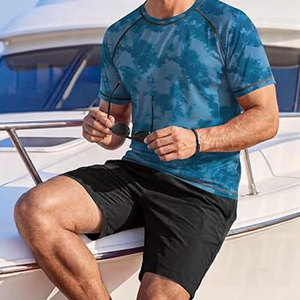 Men's <b>Swim</b> <b>Shirts</b> UPF 50 Plus Sun Protection Quick Dry Allover Print Camo Tee Lightweight Breathable Performance Rash Guard - Product Image 4