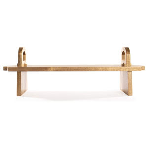 Plateau de service surélevé en bois d'acacia sûr à chaud, plateau de service en bois, pliable pour stockage à plat support de service multifonctionnel - Product Image 3