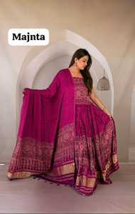 Ajrakh Lehenga with Dupatta Handcrafted <b>Block</b> <b>Print</b> Ethnic Wear Navratri Garba Lehenga Set - Product Image 3