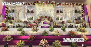Marcos de Boda Estilo Jharokha Personalizados, Tema Palacio Real, Marco de Espejo para Escenario de Boda, Paneles de Escenario para Compromiso con Tema Elegante y Chic - Product Image 4