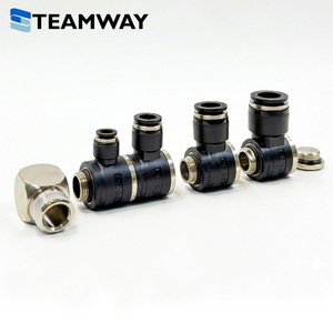 TEAMWAY Modular Pneumatic Manifold Block <b>Quick</b> Fitting, Rotary Multi Tube Hose <b>Connector</b> Air Push in Joint Adapter - Product Image 2