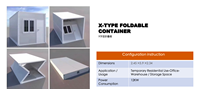 Maison conteneur industrielle démontable à transport facile, cabine de bureau modulaire préfabriquée, logement portable à vendre