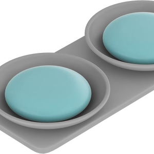 Twin Circular Soap Saver with Rust Proof Chrome Holder Elegant Wall Mount Double Dish for Bar Soap <b>Storage</b> <b>Bathroom</b> Hardware - Product Image 1