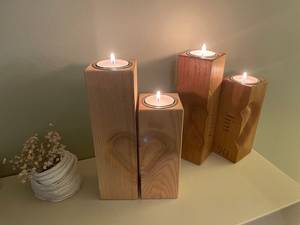 Porte-bougie en bois durable, accessoire décoratif pour bougie - Product Image 1
