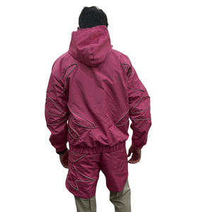 Premium Quality Trending Men's Lightweight Polyester Streetwear Windproof Waterproof Eco-Friendly 2 1 <b>Zip</b>-Up Hoodie <b>Shorts</b> - Product Image 5