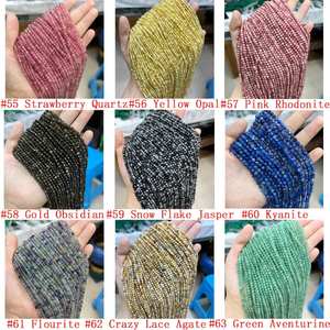 ลูกปัดพลอยธรรมชาติทรงกลมเหลี่ยมเพชรพลอยขนาด 2 มม. 3 มม. 4 มม. สำหรับทำเครื่องประดับ DIY คุณภาพดีที่สุด ความยาว 15 นิ้ว - Product Image 6