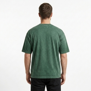 T-shirts à manches courtes vintage surdimensionnés pour hommes avec logo personnalisé - T-shirt en jersey 100% coton respirant et écologique - Product Image 5